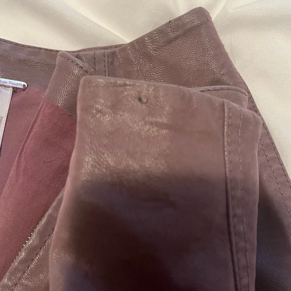 Free People Modern Femme Faux Suede Mini Skirt Taupe Size 0